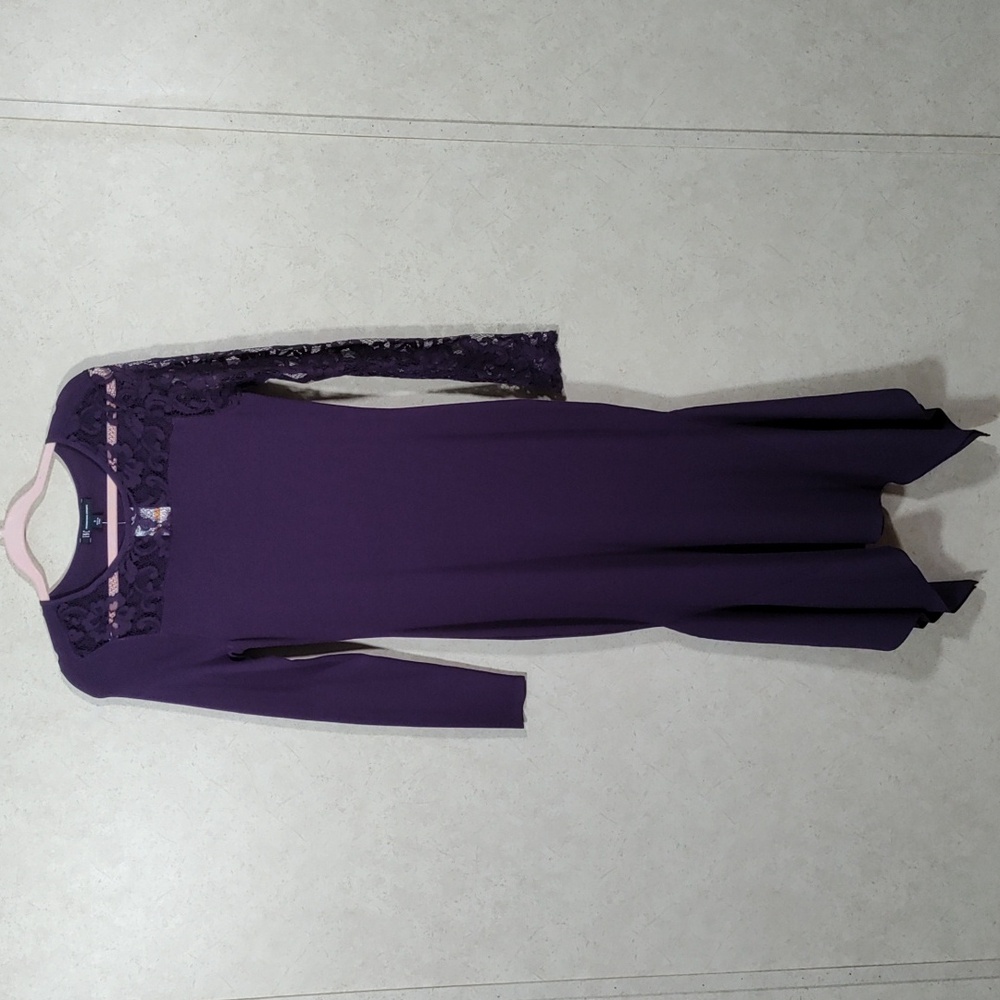 6143 INC International Concepts purple L/S mermaid maxi dress S NWT